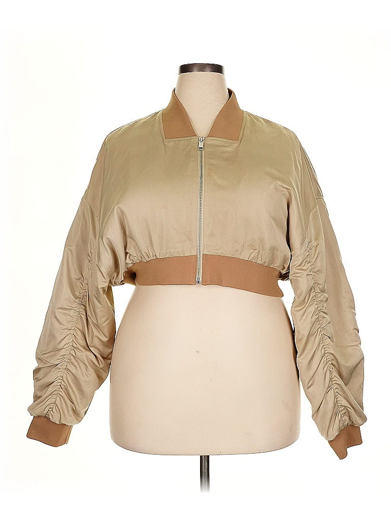 Zara 100% Polyester Color Block Tan Jacket Size XXL - photo 1