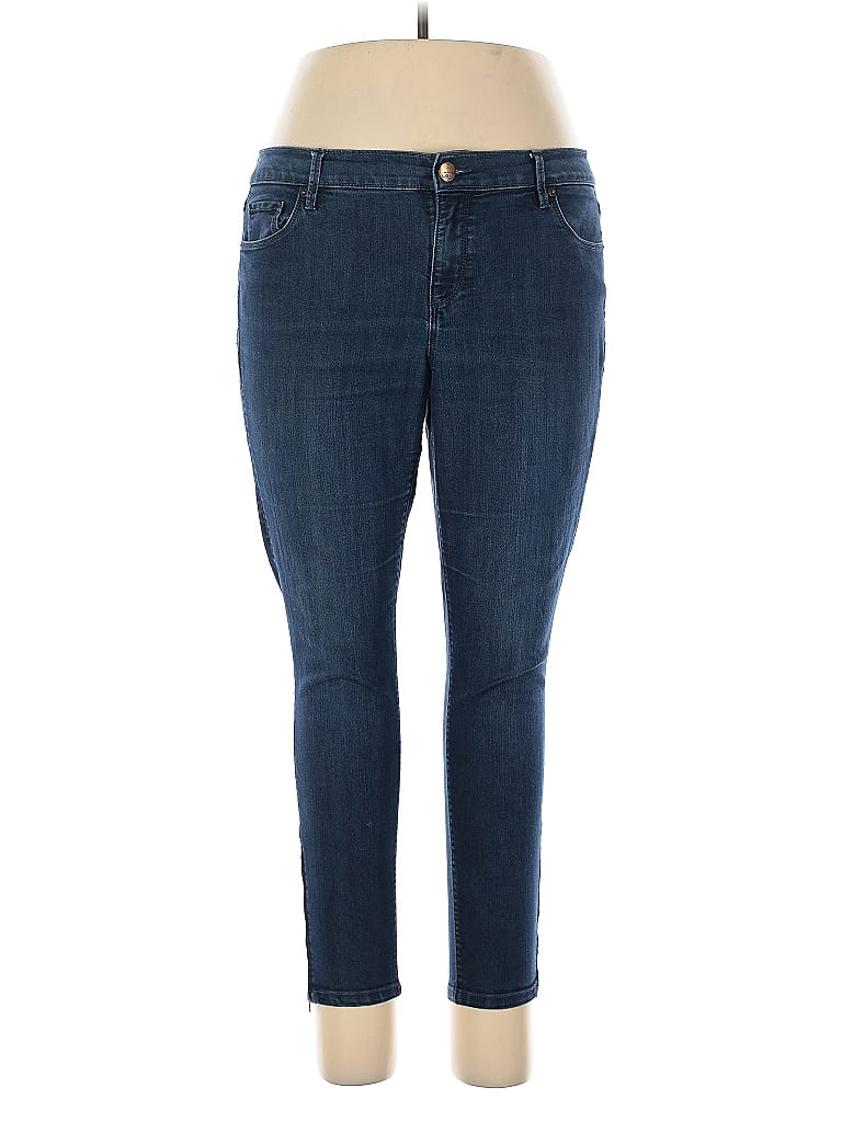 Ann Taylor LOFT Solid Blue Jeans Size 14 - photo 1