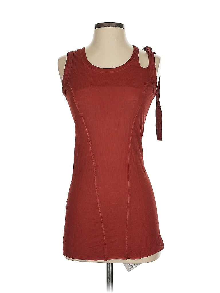 Masnada Tank Top Burgundy One Shoulder Neckline Tops In Red