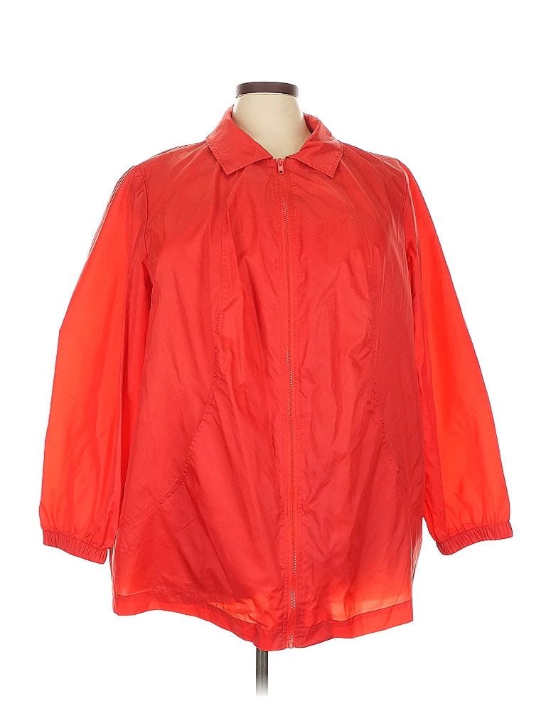 Woman Within 100% Nylon Orange Raincoat Size 26 - photo 1