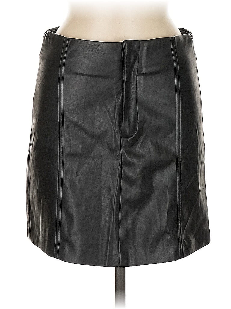 Pre-owned Astr Faux Leather Skirt In Black