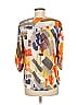 Akris Punto 100% Silk Orange 3/4 Sleeve Silk Top Size 8 - photo 2