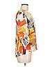 Akris Punto 100% Silk Orange 3/4 Sleeve Silk Top Size 8 - photo 4