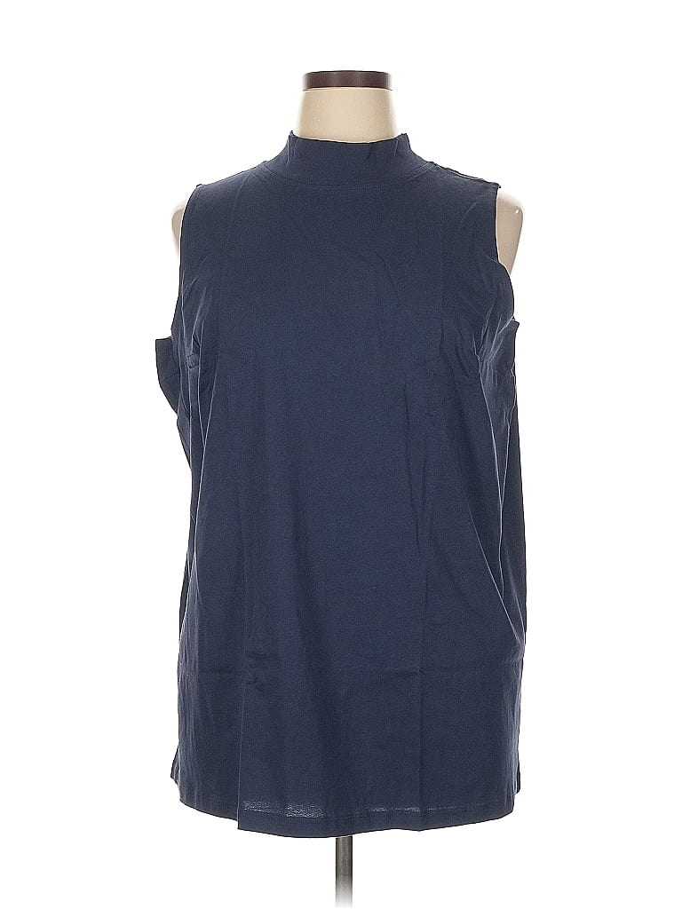 Roaman's 100% Cotton Blue Sleeveless T-Shirt Size 22 - photo 1