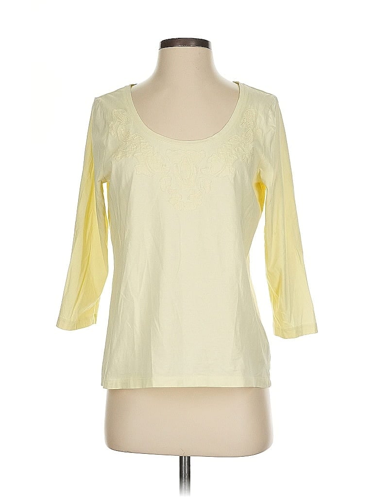 Pre-owned Talbots 3/4 Sleeve T-shirt In Yellow