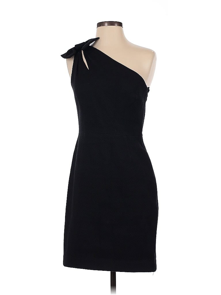 David Meister 100% Cotton Solid Black Cocktail Dress Size 2 - photo 1