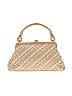 Bottega Veneta Checkered-gingham Color Block Stripes Ivory Tan Intrecciato Leather Satchel One size - photo 1