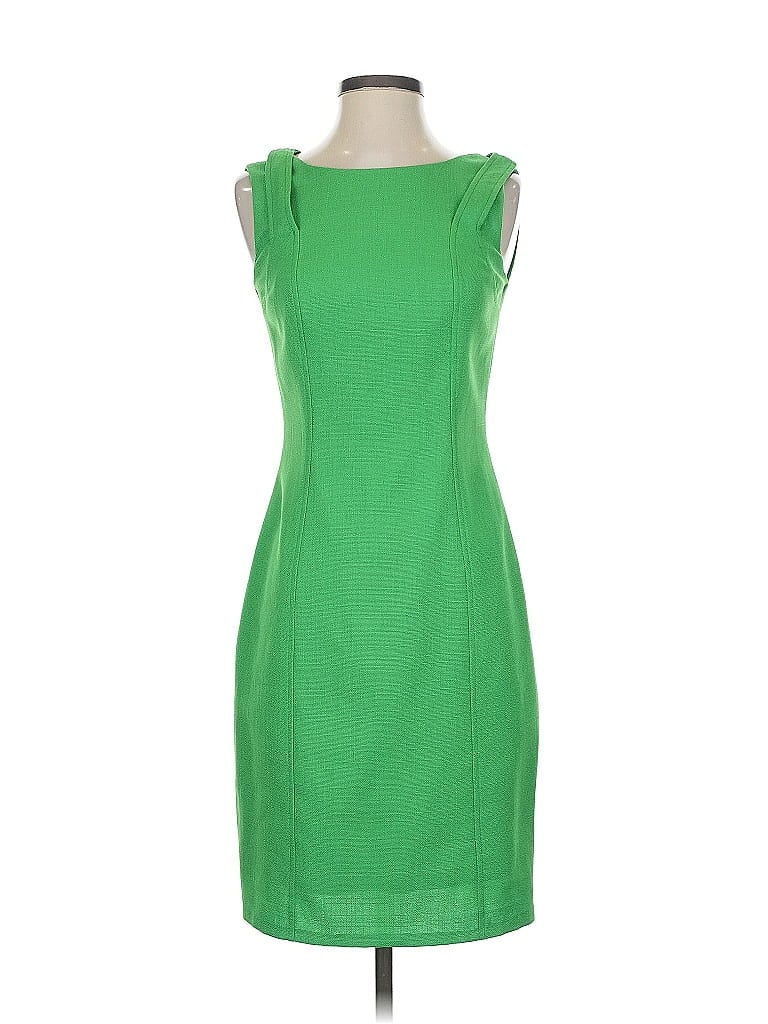 David Meister 100% Polyester Solid Green Cocktail Dress Size 2 - photo 1