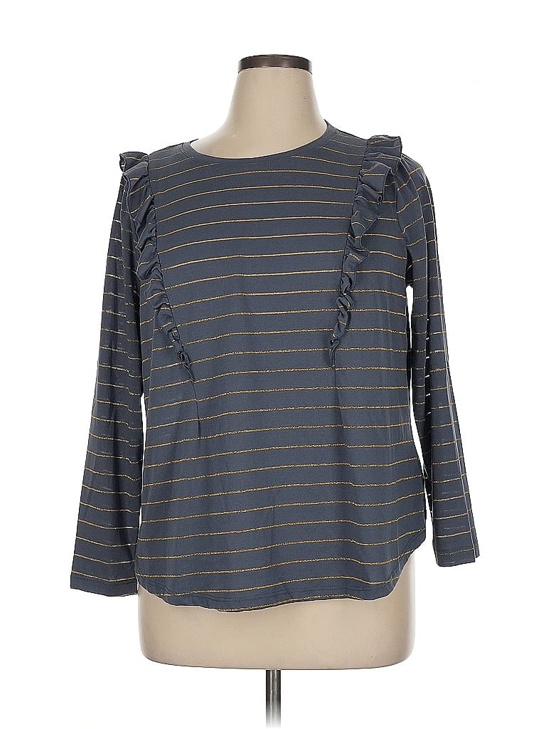 Terra & Sky Gray 3/4 Sleeve T-Shirt Size 1X - photo 1