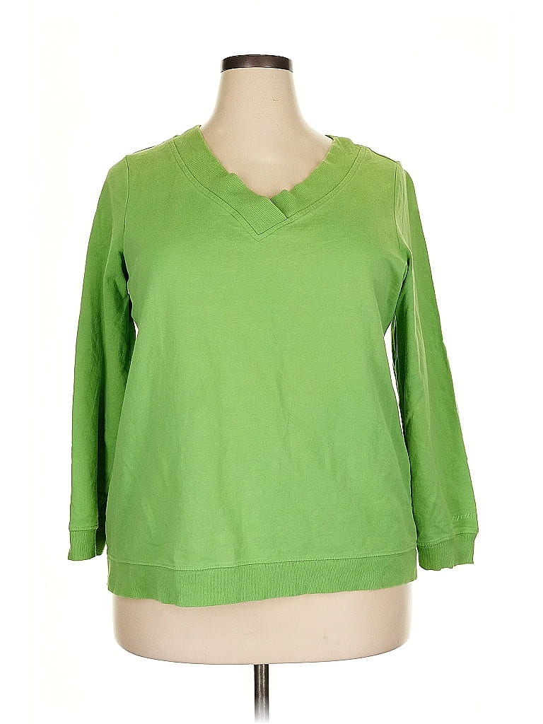 Avenue 100% Cotton Green Pullover Sweater Size 18 - photo 1
