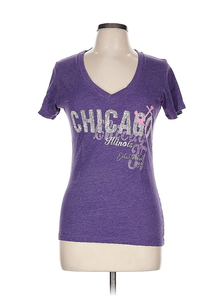 New Agenda by Perrin Purple Short Sleeve T-Shirt Size L - photo 1
