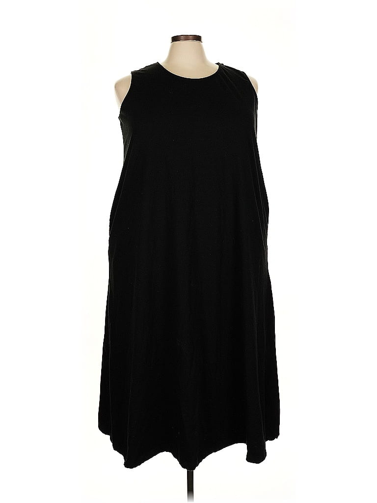 Woman Within Solid Black Casual Dress Size 22 - photo 1