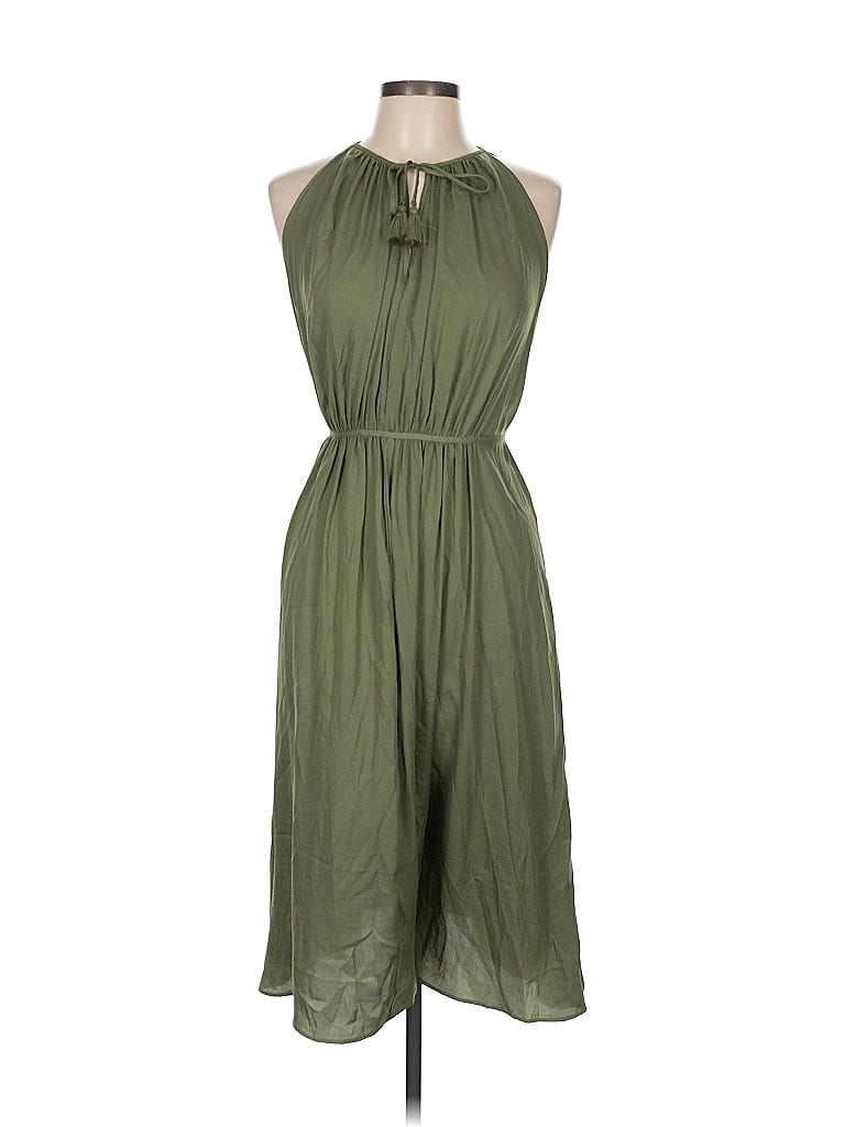 Ann Taylor LOFT Outlet 100% Polyester Green Casual Dress Size L - photo 1