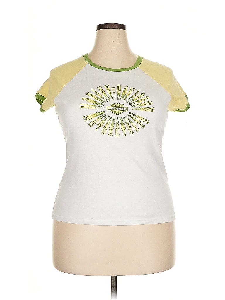 Harley Davidson 100% Cotton Ivory White Short Sleeve T-Shirt Size 2X - photo 1