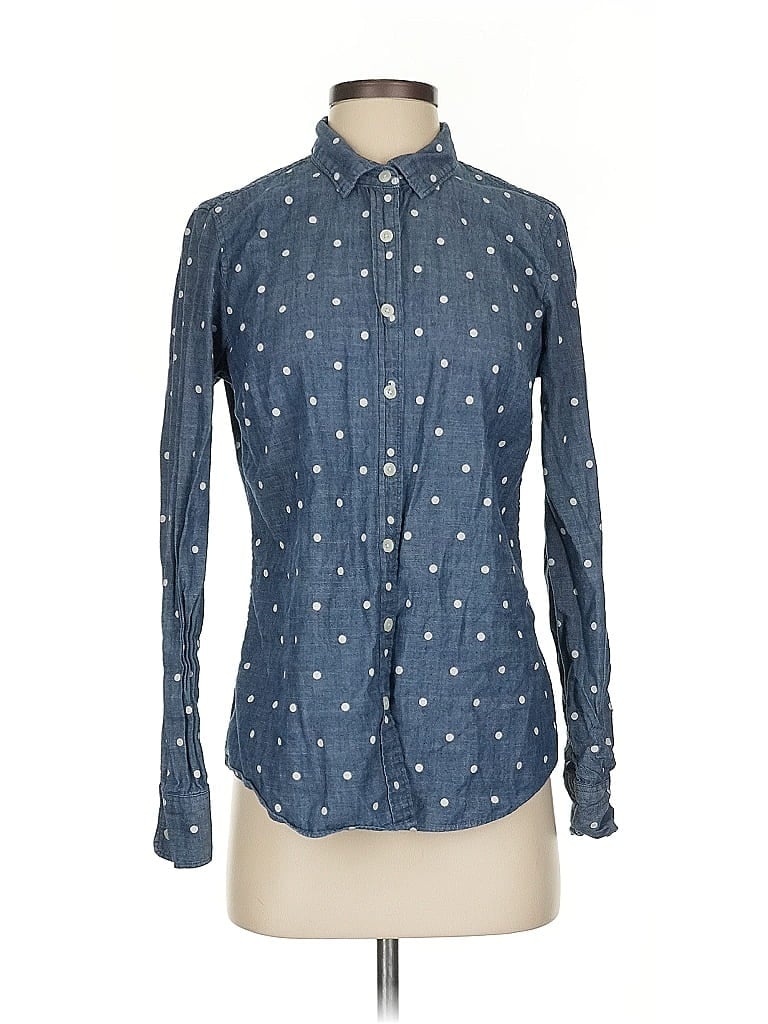 Pre-owned J.crew Factory Store Long Sleeve Button Down Shirt In Blue