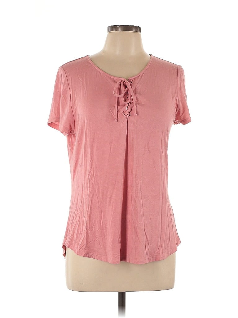 Pre-owned Soho Jeans New York & Company Short Sleeve T-shirt In Pink