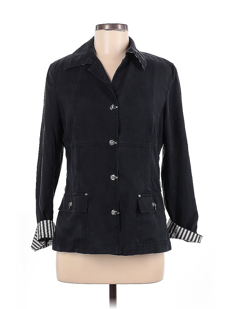 Carlisle 100% Silk Black Silk Blazer Size 6 - photo 1