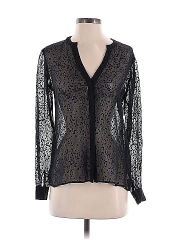 Theory Long Sleeve Silk Top (view 1)