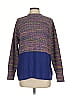 LOGO by Lori Goldstein 100% Polyester Color Block Purple Pullover Sweater Size S - photo 1