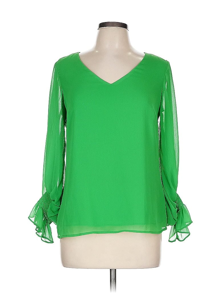 Pre-owned Vince Camuto Long Sleeve Blouse In Green