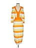 Eva Mendes by New York & Company Stripes Orange Casual Dress Size S - photo 1