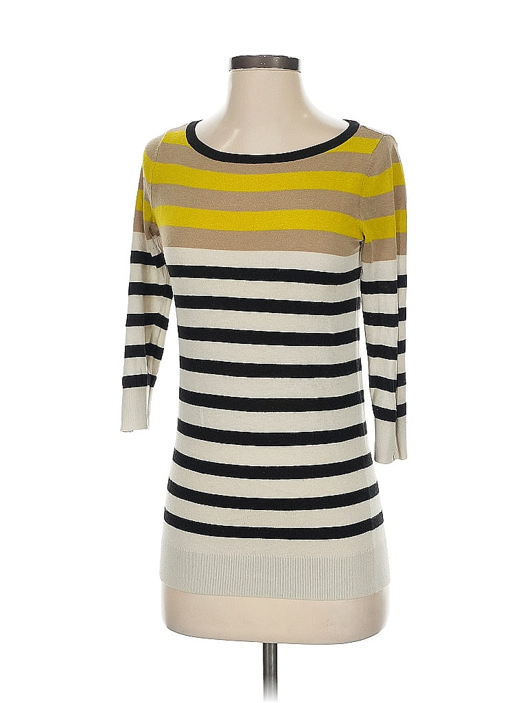 Ann Taylor Stripes Yellow Ivory Pullover Sweater Size XS - photo 1