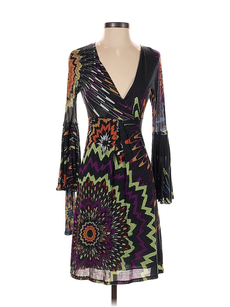 M Missoni 100% Viscose Graphic Black Cocktail Dress Size 2 - photo 1