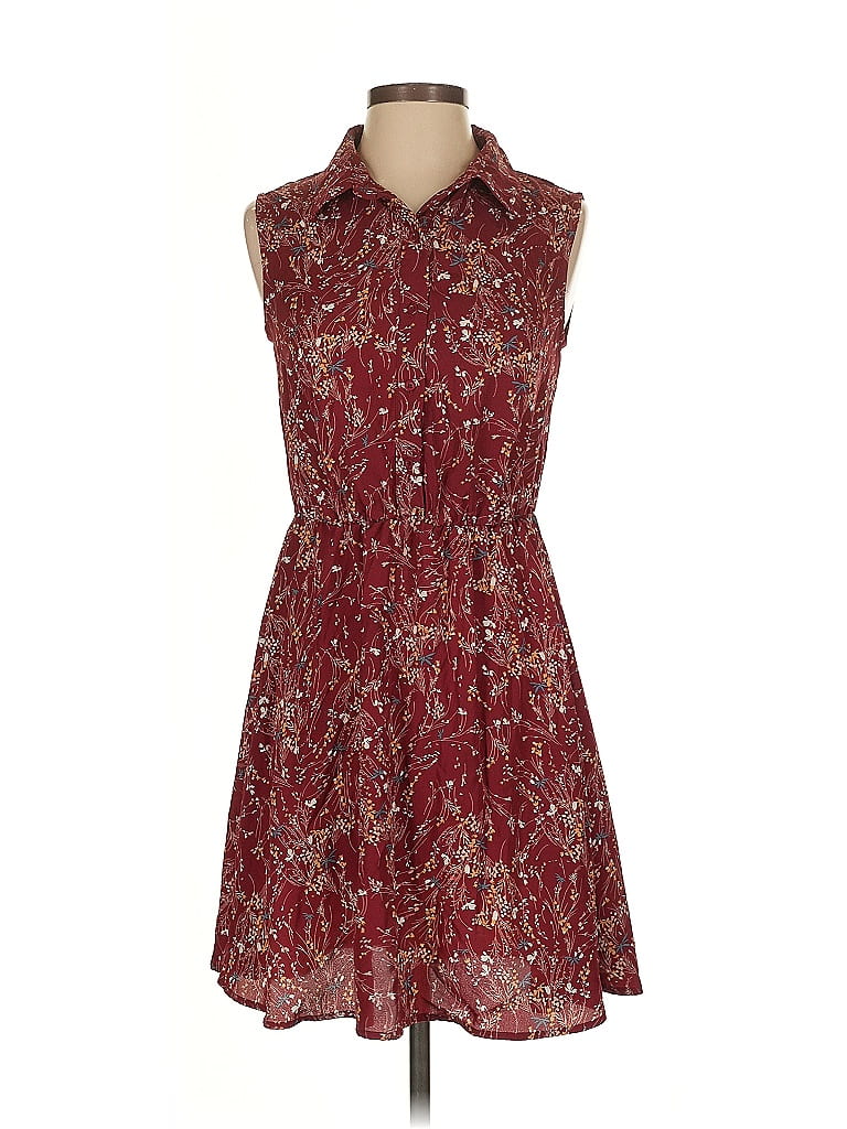 Allegra K Paisley Burgundy Casual Dress Size XS - photo 1