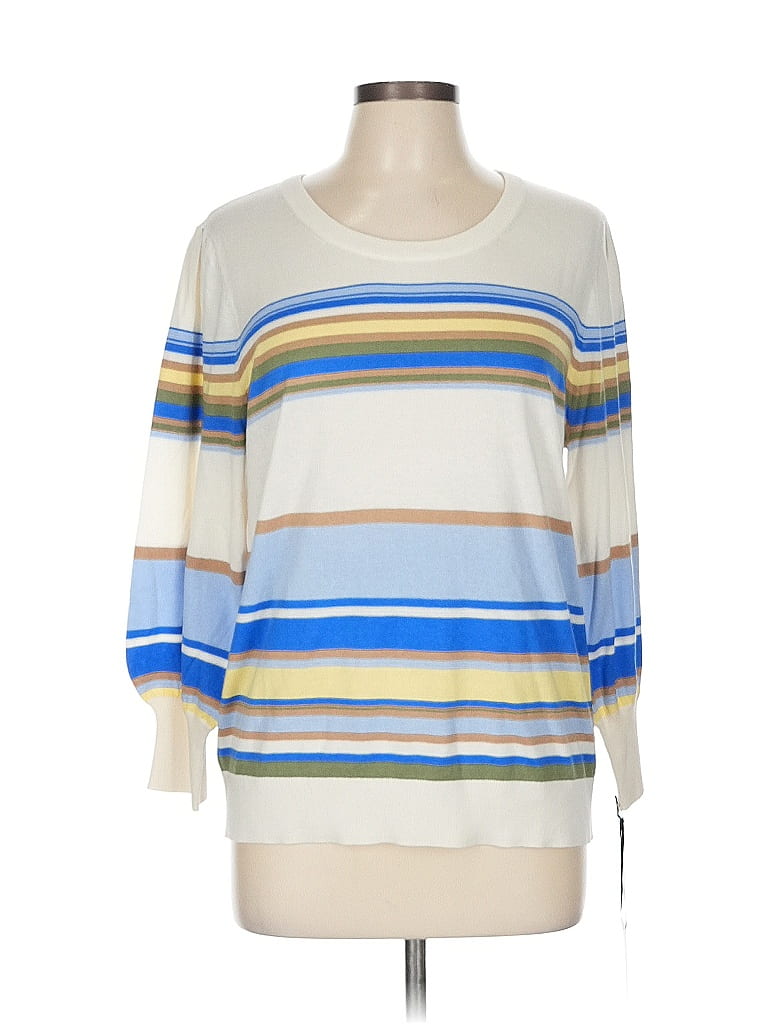 W by Worth Ivory Silk Pullover Sweater Size L - photo 1