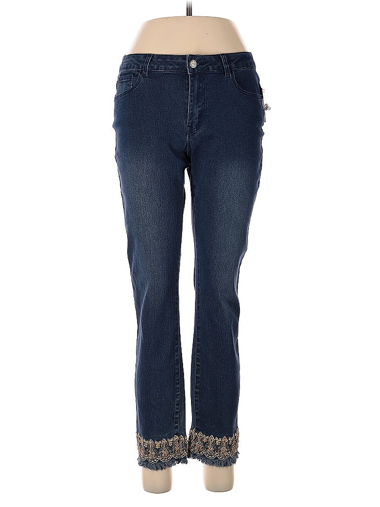 A.Z.I Jeans Tweed Blue Jeans Size 8 - photo 1