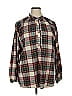 Simply Southern 100% Polyester Plaid Brown Long Sleeve Blouse Size XL - photo 1