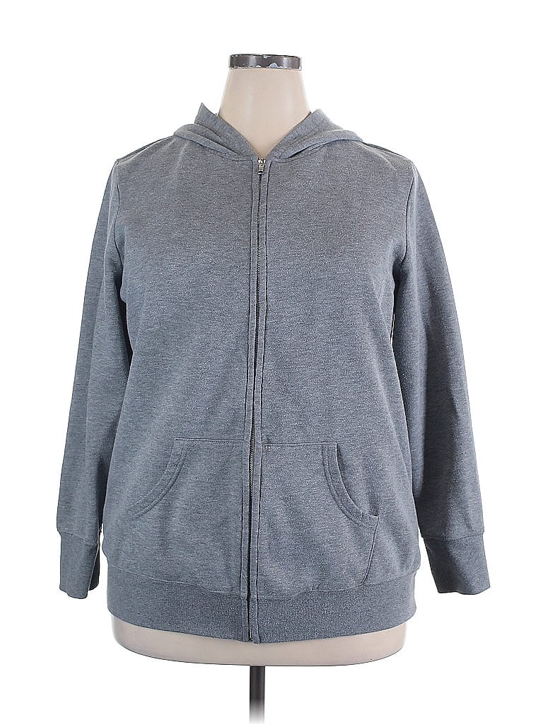 Woman Within Gray Zip Up Hoodie Size 18 - photo 1