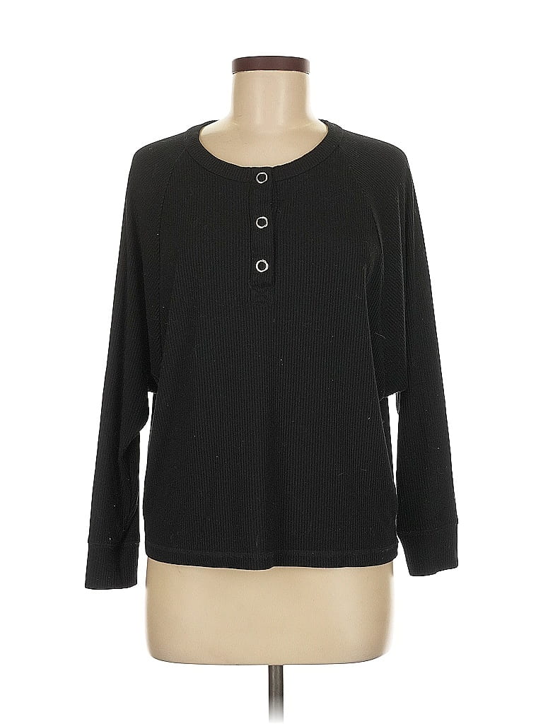 Chaser Black Long Sleeve Henley Size M - photo 1