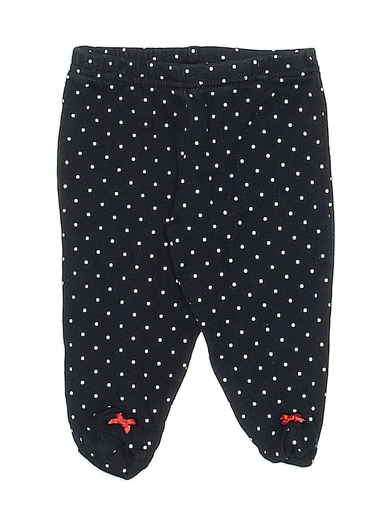 Carter's 100% Cotton Polka Dots Black Casual Pants 0-3 MO / 3 MO - photo 1