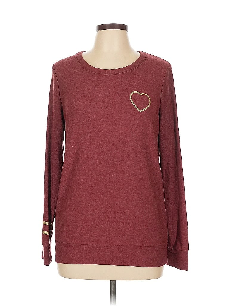 Chaser Hearts Burgundy Pullover Sweater Size L - photo 1