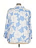 J.Jill 100% Linen Floral Blue 3/4 Sleeve Blouse Size 2X - photo 2