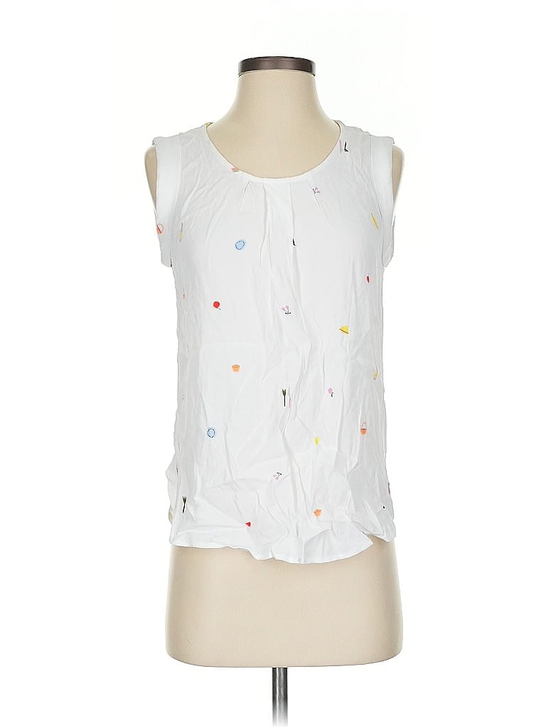 Pre-owned Joules Sleeveless Blouse In White