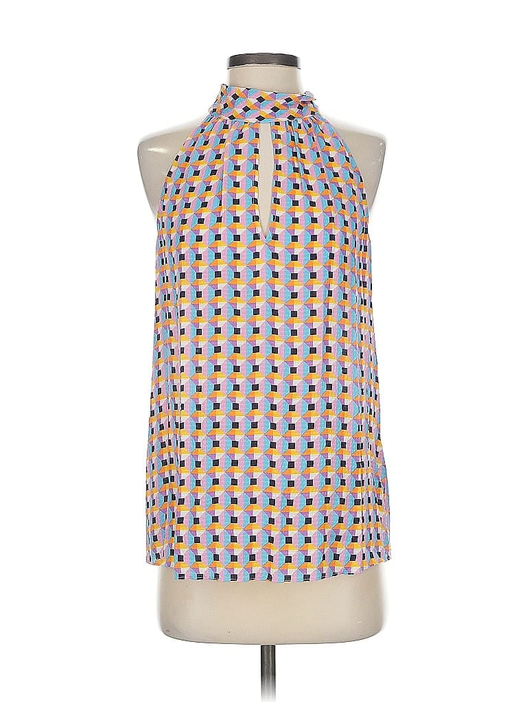 Tanya Taylor 100% Silk Blue Sleeveless Silk Top Size 4 - photo 1