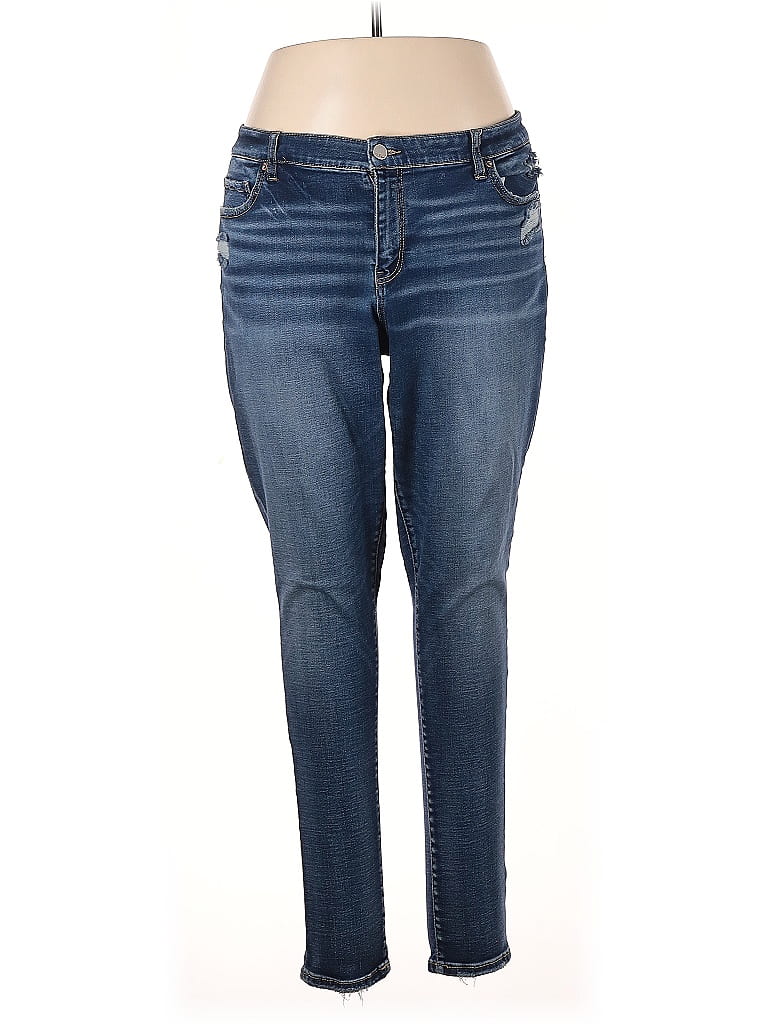 BKE Solid Blue Jeans Size 37 waist - photo 1