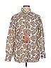 ETRO 100% Linen Paisley Ivory Tan Long Sleeve Button-Down Shirt Size XL - photo 1