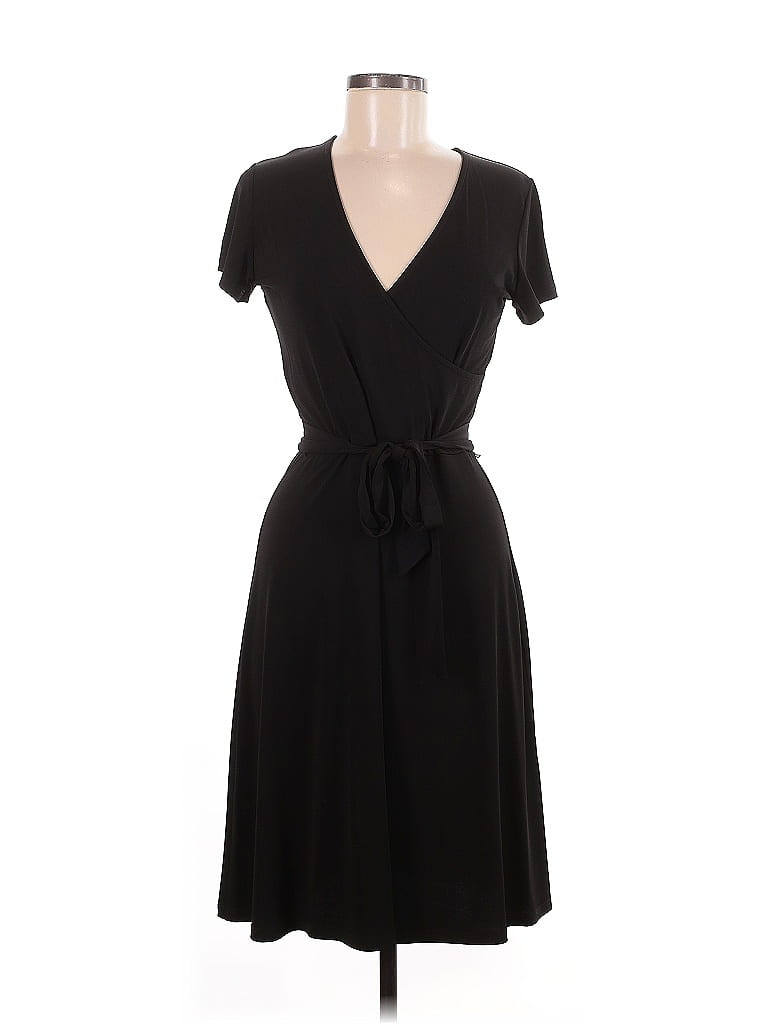 Leota Solid Black Casual Dress Size M - photo 1
