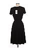 Leota Solid Black Casual Dress Size M - photo 2