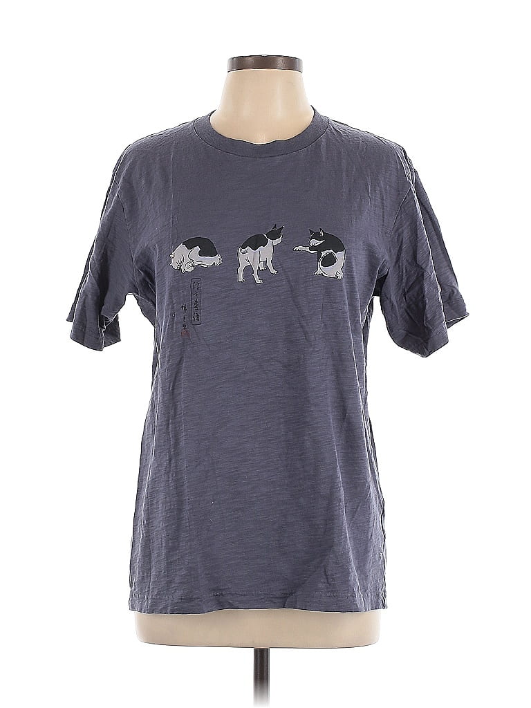 UT for Uniqlo 100% Cotton Print Gray Short Sleeve T-Shirt Size L - photo 1