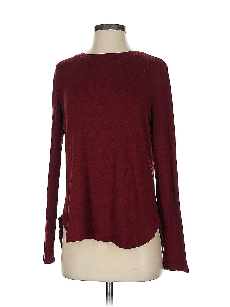 Pre-owned Banana Republic Long Sleeve T-shirt In Burgundy