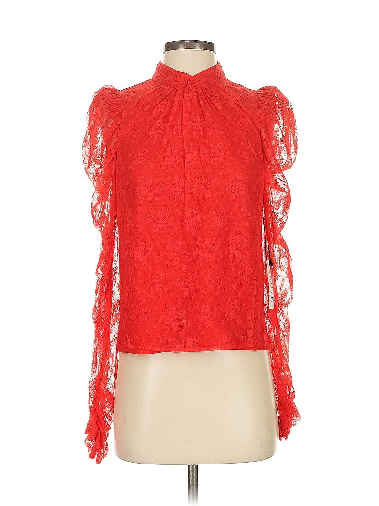 Saylor Red 3/4 Sleeve Blouse Size S - photo 1