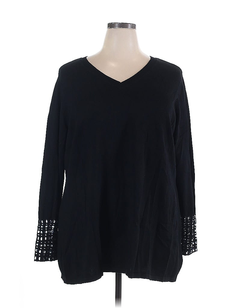 Belle By Kim Gravel Black Pullover Sweater Size 2X - photo 1