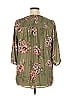Torrid 100% Polyester Green 3/4 Sleeve Blouse Size 1X - photo 2