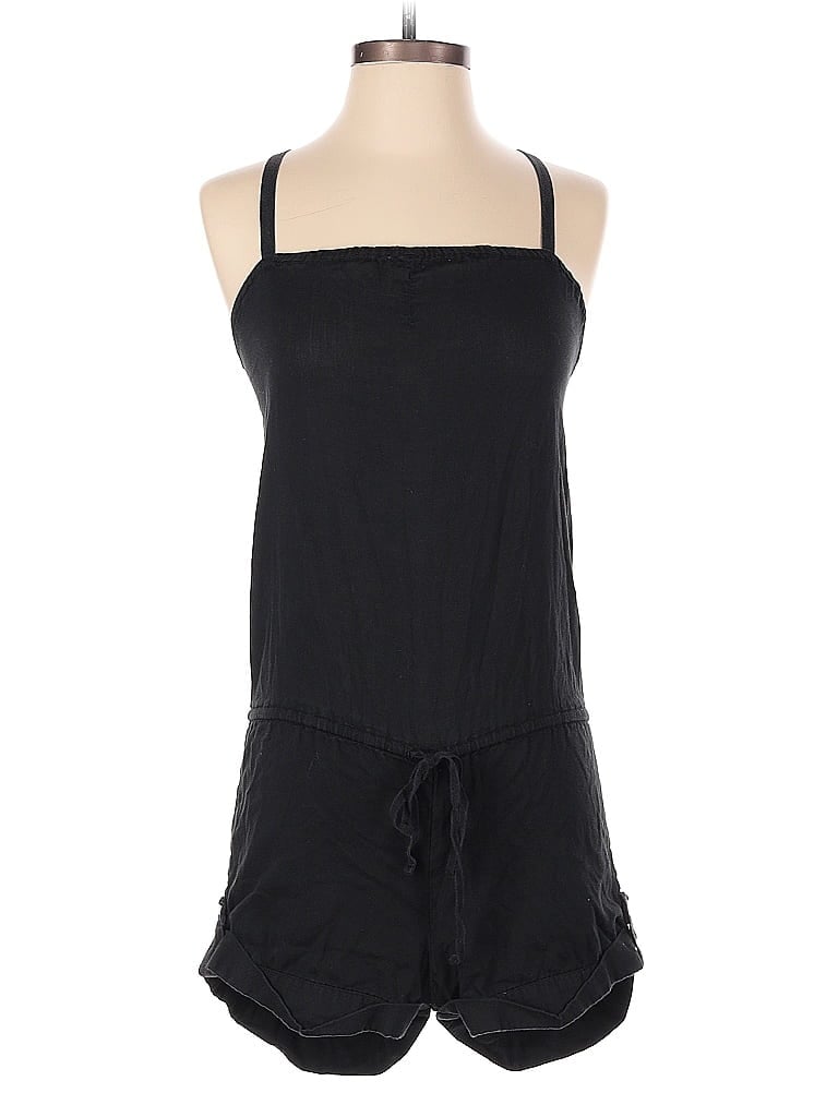Victoria's Secret Pink 100% Cotton Solid Black Romper Size XS - photo 1