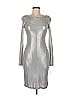 Ralph Lauren 100% Viscose Metallic Silver Cocktail Dress Size 6 - photo 1