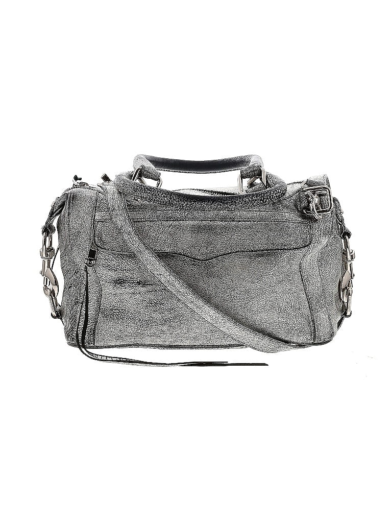 Rebecca Minkoff 100% Leather Solid Metallic Silver Leather Satchel One size - photo 1